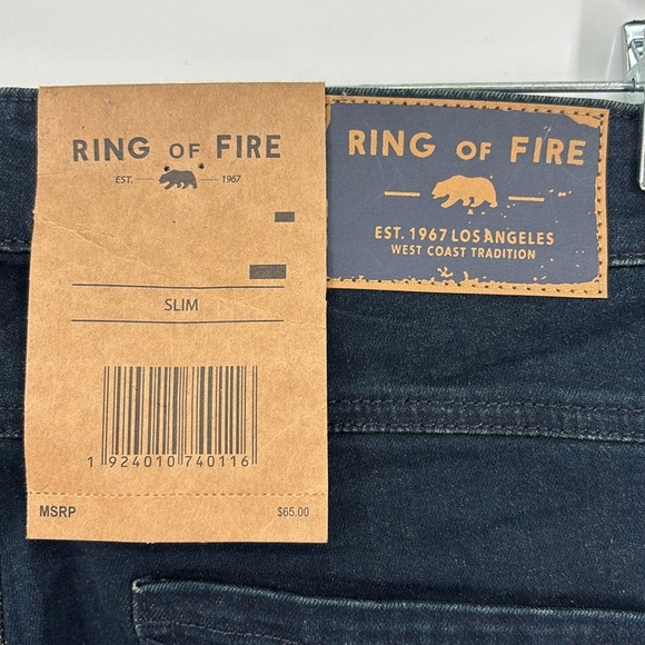 Ring of Fire Edge Slim Fit Dark Wash Jeans Men’s 30”x30” in Blue New with tags! - Picture 11 of 11